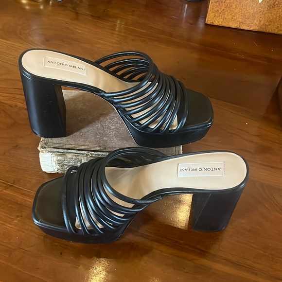 Antonio Melani Bree Tubular Leather Platform Sandals - Picture 2 of 9